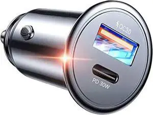 USB-C Car Charger Fast Charging Type-C Car Cigarette Lighter USB Charger