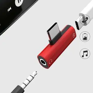 Right Angle USB C to 3.5mm Audio Adapter, Type USB C to Headphone Jack Dongle Aux Adapter