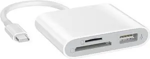USB C to SD Card Reader with USB 3.0 Thunderbolt to Micro SD TF Card Reader 3 in 1 USB-C to Camera Memory Card Adapter USB
