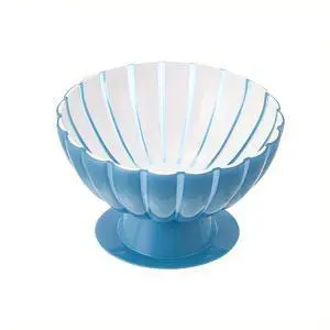 Shell Shaped Footed Dessert Bowl, Transparent Blue Pedestal Serving Bowl, Plastic Decorative Fruit Bowl for Ice Cream, Salad, Snack, Home Party Table Decor Shell Shaped Footed Dessert Bowl, Transparent Blue Pedestal Serving Bowl, Plastic Decorative Fruit Bowl for Ice Cream, Salad, Snack, Home Party Table Decor