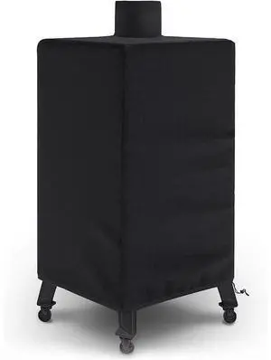 Vertical Smoker Cover, HeavyDuty Oxford Fabric Outdoor Electric Smoker Protector with Chimney Opening, Waterproof UVTear Resistant AllWeather BBQ Smoker Cover with Drawstring Closure, Black Vertical Smoker Cover, HeavyDuty Oxford Fabric Outdoor Electric Smoker Protector with Chimney Opening, Waterproof UVTear Resistant AllWeather BBQ Smoker Cover with Drawstring Closure, Black