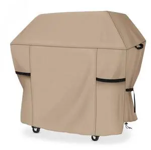 HeavyDuty Beige BBQ Grill Cover, Waterproof UV Resistant Oxford Cloth Outdoor Barbecue Protector, Windproof Design with Handles, Buckle Straps & Drawstring for Patio Backyard HeavyDuty Beige BBQ Grill Cover, Waterproof UV Resistant Oxford Cloth Outdoor Barbecue Protector, Windproof Design with Handles, Buckle Straps & Drawstring for Patio Backyard