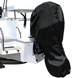 Black Boat Motor Cover, All Weather Waterproof Outdoor Outboard Engine Protector Black Boat Motor Cover, All Weather Waterproof Outdoor Outboard Engine Protector