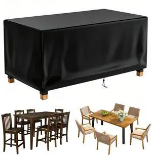 Black Square Table Cover, All Weather Waterproof Outdoor Patio Square Table Protector Black Square Table Cover, All Weather Waterproof Outdoor Patio Square Table Protector
