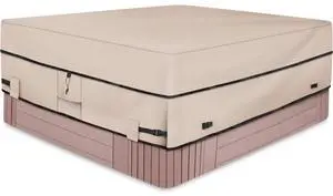Light Khaki Square Hot Tub Cover, All Weather Waterproof Outdoor Spa Protector Light Khaki Square Hot Tub Cover, All Weather Waterproof Outdoor Spa Protector