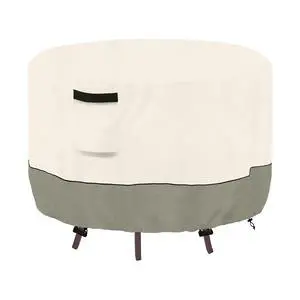 Beige and Lime Green Spliced Round Table Cover, All Weather Waterproof Outdoor Patio Round Table Protector Beige and Lime Green Spliced Round Table Cover, All Weather Waterproof Outdoor Patio Round Table Protector