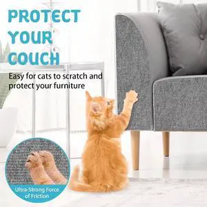 SelfAdhesive Cat Scratch Mat, Trimmable Sofa AntiScratch Protector Mat, Durable SisalLike Furniture Guard Cover for Couch, Chair, Wall, Prevent Cats from Scratching Furniture SelfAdhesive Cat Scratch Mat, Trimmable Sofa AntiScratch Protector Mat, Durable SisalLike Furniture Guard Cover for Couch, Chair, Wall, Prevent Cats from Scratching Furniture