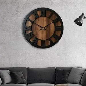 Rustic Roman Numeral Wall Clock, 12Inch Vintage Hollow Wooden Wall Clock, Silent NonTicking Decorative Wall Clock for Living Room, Kitchen, Farmhouse Home Decor Rustic Roman Numeral Wall Clock, 12Inch Vintage Hollow Wooden Wall Clock, Silent NonTicking Decorative Wall Clock for Living Room, Kitchen, Farmhouse Home Decor