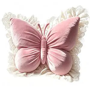 Pink Butterfly Shaped Throw Pillow, Soft Plush Decorative Butterfly Cushion, Aesthetic Fluffy Accent Pillow, Ergonomic Comfort Cushion Pink Butterfly Shaped Throw Pillow, Soft Plush Decorative Butterfly Cushion, Aesthetic Fluffy Accent Pillow, Ergonomic Comfort Cushion