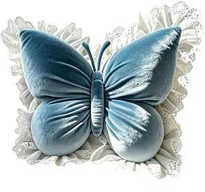 Blue Butterfly Shaped Throw Pillow, Soft Plush Decorative Butterfly Cushion, Aesthetic Fluffy Accent Pillow, Ergonomic Comfort Cushion Blue Butterfly Shaped Throw Pillow, Soft Plush Decorative Butterfly Cushion, Aesthetic Fluffy Accent Pillow, Ergonomic Comfort Cushion