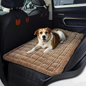 Dog Car Back Seat Bed, Thick Quilted Plush Pet Car Seat Cushion, NonSlip Washable Dog Travel Mat for Car Rear Seat, Universal Pet Sleeping Pad for Vehicle Travel Dog Car Back Seat Bed, Thick Quilted Plush Pet Car Seat Cushion, NonSlip Washable Dog Travel Mat for Car Rear Seat, Universal Pet Sleeping Pad for Vehicle Travel