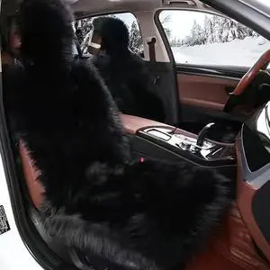 Winter Plush Car Seat Cover, Thick Faux Fur Warm Car Seat Cushion with Headrest Cover, Fluffy Soft Auto Seat Protector for Cold Weather, Universal Fit for Cars, SUVs, Trucks, Black Winter Plush Car Seat Cover, Thick Faux Fur Warm Car Seat Cushion with Headrest Cover, Fluffy Soft Auto Seat Protector for Cold Weather, Universal Fit for Cars, SUVs, Trucks, Black