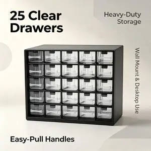 Desktop MultiDrawer Parts Organizer Cabinet, Black Frame with Transparent Drawers, Hardware Storage Case for Small Hardware, Beads, Jewelry, Craft Accessories Desktop MultiDrawer Parts Organizer Cabinet, Black Frame with Transparent Drawers, Hardware Storage Case for Small Hardware, Beads, Jewelry, Craft Accessories