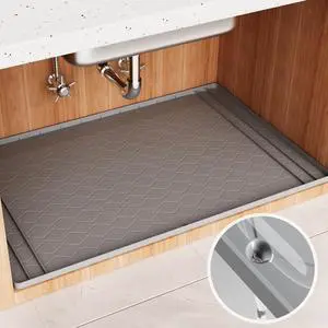 Silicone Under Sink Mat, Waterproof Anti-Scratch Cabinet Protector Mat, Anti-Stain Non-Slip Kitchen Sink Tray, Reusable Durable Liner Pad for Bathroom Cabinet, Kitchen Countertop Storage Protection Silicone Under Sink Mat, Waterproof Anti-Scratch Cabinet Protector Mat, Anti-Stain Non-Slip Kitchen Sink Tray, Reusable Durable Liner Pad for Bathroom Cabinet, Kitchen Countertop Storage Protection