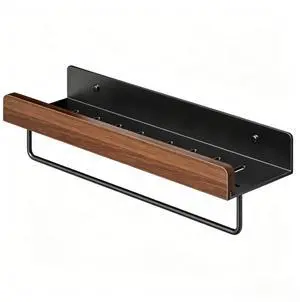 Walnut Wall Mounted Storage Shelf, No Drill Bathroom Organizer, Wooden Wall Floating Shelf, Waterproof Punch-Free Toilet Vanity Rack for Bathroom, Washroom, Sink Wall Decor & Storage Walnut Wall Mounted Storage Shelf, No Drill Bathroom Organizer, Wooden Wall Floating Shelf, Waterproof Punch-Free Toilet Vanity Rack for Bathroom, Washroom, Sink Wall Decor & Storage