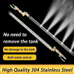 Durable 304 Stainless Steel Manual Radiator Cleaner for Car SUV Truck, 1/4" Adapter & C Connector Included, Power-Free Efficient Cooling System Maintenance Tool Durable 304 Stainless Steel Manual Radiator Cleaner for Car SUV Truck, 1/4" Adapter & C Connector Included, Power-Free Efficient Cooling System Maintenance Tool