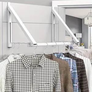 Expandable Over-the-Door Clothes Drying Rack, Space Saving Foldable Metal Hanging Rail, Garment Dryer Ideal for Bedroom, Dorm and Bathroom Storage Expandable Over-the-Door Clothes Drying Rack, Space Saving Foldable Metal Hanging Rail, Garment Dryer Ideal for Bedroom, Dorm and Bathroom Storage