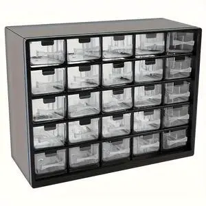 25PCS Transparent Drawer Storage Box, Adjustable Divider Hardware Organizer Cabinet, Plastic Drawer Type Tool Classification Case for Small Parts, Screws, Bolts, Hardware Accessories Storage 25PCS Transparent Drawer Storage Box, Adjustable Divider Hardware Organizer Cabinet, Plastic Drawer Type Tool Classification Case for Small Parts, Screws, Bolts, Hardware Accessories Storage