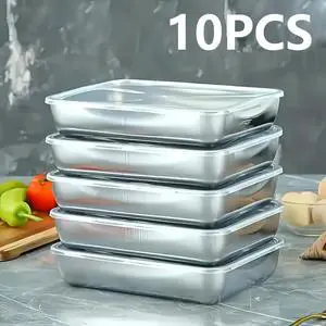 Flip-Top Stainless Steel Food Storage Containers Set of 10, Microwave-Safe Meal Prep Containers, Fridge Organizer for Fruits & Meat, Portable Storage Boxes for School, Outdoor & Kitchen Organization Flip-Top Stainless Steel Food Storage Containers Set of 10, Microwave-Safe Meal Prep Containers, Fridge Organizer for Fruits & Meat, Portable Storage Boxes for School, Outdoor & Kitchen Organization