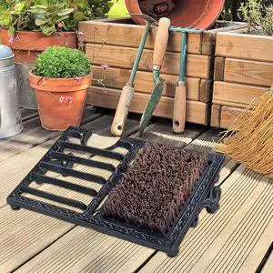 Outdoor Boot Scraper Shoe Cleaner, CastIron HeavyDuty Boot Mud Remover with Stiff Bristle Brush for Front Door Outdoor Boot Scraper Shoe Cleaner, CastIron HeavyDuty Boot Mud Remover with Stiff Bristle Brush for Front Door