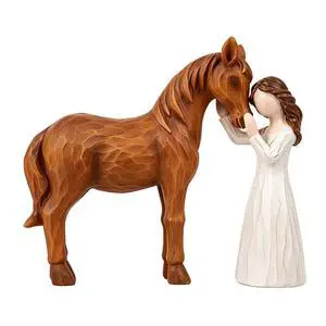 Girl and Horse Resin Statue, Hugging Animal Art Sculpture, Modern Resin Craft Ornament, Creative Home Desktop Decoration, Ideal Festival Gift for Family and Friends Girl and Horse Resin Statue, Hugging Animal Art Sculpture, Modern Resin Craft Ornament, Creative Home Desktop Decoration, Ideal Festival Gift for Family and Friends