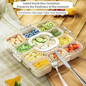 BPA-Free Food-Grade 13 Pack Leakproof Snack Containers with Lids, Stackable 12-Grid Portable Divided Tray for Fruits Nuts Salad, Refrigerator Safe, Perfect for Picnic Camping BPA-Free Food-Grade 13 Pack Leakproof Snack Containers with Lids, Stackable 12-Grid Portable Divided Tray for Fruits Nuts Salad, Refrigerator Safe, Perfect for Picnic Camping