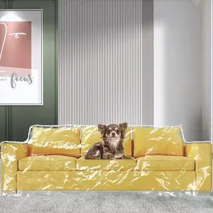 Clear Plastic Sofa Cover, Full Transparent Couch Protector, Waterproof DustProof Sofa Slipcover for Pets, Moving and LongTerm Storage Clear Plastic Sofa Cover, Full Transparent Couch Protector, Waterproof DustProof Sofa Slipcover for Pets, Moving and LongTerm Storage