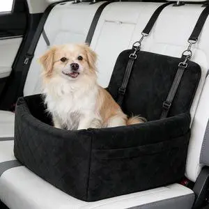 Dog Car Seat for Small Medium Dogs, Quilted Pet Booster Car Seat, Soft AntiSlip Pet Travel Carrier with Safety Harness for Car Travel Dog Car Seat for Small Medium Dogs, Quilted Pet Booster Car Seat, Soft AntiSlip Pet Travel Carrier with Safety Harness for Car Travel