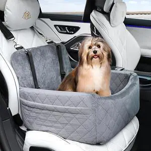Dog Car Seat for Small Medium Dogs, Quilted Pet Booster Car Seat, Soft AntiSlip Pet Travel Carrier with Safety Harness for Car Travel Dog Car Seat for Small Medium Dogs, Quilted Pet Booster Car Seat, Soft AntiSlip Pet Travel Carrier with Safety Harness for Car Travel
