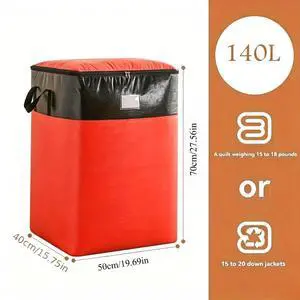 Foldable 140L Clothing Storage Sack, Reinforced Carry Handle Zippered Storage Bag for Quilts, Bedding, Seasonal Winter Garments, Closet & Moving Supplies Foldable 140L Clothing Storage Sack, Reinforced Carry Handle Zippered Storage Bag for Quilts, Bedding, Seasonal Winter Garments, Closet & Moving Supplies