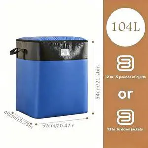 104L Large Capacity Clothes Storage Bag, Reinforced Handle Quilt Storage Organizer with Zipper, Foldable Clothing Storage Bin for Blankets Comforters Jackets 104L Large Capacity Clothes Storage Bag, Reinforced Handle Quilt Storage Organizer with Zipper, Foldable Clothing Storage Bin for Blankets Comforters Jackets