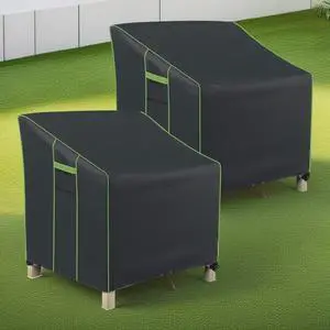 2 Pack Patio Chair Covers, Waterproof HeavyDuty Oxford Outdoor Furniture Protector, Wind Resistant AntiUV Patio Armchair Cover for Backyard Lawn 2 Pack Patio Chair Covers, Waterproof HeavyDuty Oxford Outdoor Furniture Protector, Wind Resistant AntiUV Patio Armchair Cover for Backyard Lawn