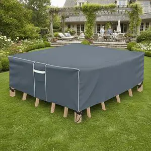 Gray Rectangular Outdoor Patio Furniture Cover, HeavyDuty Oxford Cloth Waterproof Windproof UVResistant Protector with Handles for Garden Table Chair Set Gray Rectangular Outdoor Patio Furniture Cover, HeavyDuty Oxford Cloth Waterproof Windproof UVResistant Protector with Handles for Garden Table Chair Set