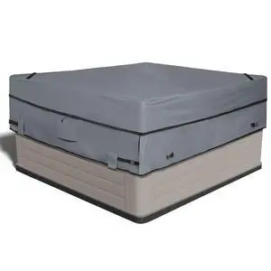 Waterproof Square Hot Tub Spa Cover, HeavyDuty Oxford Outdoor Hot Tub Protective Cover, AntiUV Weather Resistant with Secure Buckles & Zipper Closure Waterproof Square Hot Tub Spa Cover, HeavyDuty Oxford Outdoor Hot Tub Protective Cover, AntiUV Weather Resistant with Secure Buckles & Zipper Closure