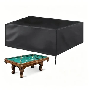 Black 8FT Pool Table Cover, 96.5"L x 55"W x 8"H Waterproof Dustproof Outdoor Indoor Billiard Table Protector with Bottom Drawstring, Single Needle Stitching Black 8FT Pool Table Cover, 96.5"L x 55"W x 8"H Waterproof Dustproof Outdoor Indoor Billiard Table Protector with Bottom Drawstring, Single Needle Stitching