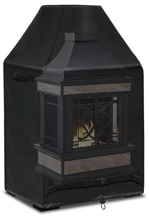 Black Firewood Fireplace Cover, 37''L×26''W×56''HWeatherproof Outdoor Fire Pit Protector with Top Vent, Side Handles, Triangle Tab Straps, Corner Drawstring Design Black Firewood Fireplace Cover, 37''L×26''W×56''HWeatherproof Outdoor Fire Pit Protector with Top Vent, Side Handles, Triangle Tab Straps, Corner Drawstring Design