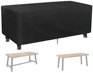 Black Rectangular Patio Table Cover, Waterproof UVResistant Oxford Cloth Protector for Outdoor Dining Table Furniture Set Black Rectangular Patio Table Cover, Waterproof UVResistant Oxford Cloth Protector for Outdoor Dining Table Furniture Set