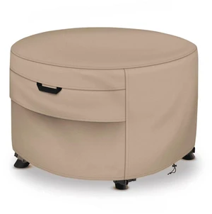 Khaki Round Fire Pit Cover, HeavyDuty Waterproof Oxford Fabric Outdoor Fire Pit Protector with Handles and Drawstring Khaki Round Fire Pit Cover, HeavyDuty Waterproof Oxford Fabric Outdoor Fire Pit Protector with Handles and Drawstring