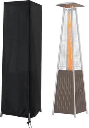 Black Tower Patio Heater Cover, HeavyDuty Oxford Fabric Pyramid Outdoor Heater Protector with Zipper and Drawstring Black Tower Patio Heater Cover, HeavyDuty Oxford Fabric Pyramid Outdoor Heater Protector with Zipper and Drawstring