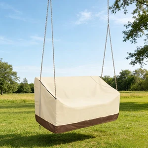 Beige And Brown TwoTone Patio Swing Cover, HeavyDuty Oxford Fabric Outdoor Hanging Porch Swing Protector with Zipper & Drawstring Beige And Brown TwoTone Patio Swing Cover, HeavyDuty Oxford Fabric Outdoor Hanging Porch Swing Protector with Zipper & Drawstring