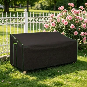 Black Outdoor Loveseat Cover, HeavyDuty Oxford Fabric Patio 2Seater Sofa Protector with Air Vent and Drawstring Black Outdoor Loveseat Cover, HeavyDuty Oxford Fabric Patio 2Seater Sofa Protector with Air Vent and Drawstring