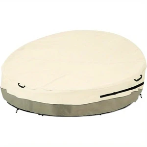 Beige & Sage Green Round Daybed Cover, HeavyDuty Oxford Fabric Waterproof UVResistant Outdoor Circular Lounge Daybed Protector Beige & Sage Green Round Daybed Cover, HeavyDuty Oxford Fabric Waterproof UVResistant Outdoor Circular Lounge Daybed Protector