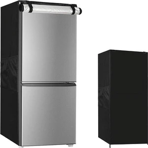 Black Upright Refrigerator Cover, HeavyDuty Oxford Fabric Waterproof UVResistant Outdoor Compact Double Door Fridge Protector with Side Pocket Black Upright Refrigerator Cover, HeavyDuty Oxford Fabric Waterproof UVResistant Outdoor Compact Double Door Fridge Protector with Side Pocket