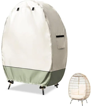 Beige & Sage Green Egg Chair Cover, HeavyDuty Oxford Fabric Outdoor Freestanding Egg Wicker Chair Waterproof UVResistant Protector Beige & Sage Green Egg Chair Cover, HeavyDuty Oxford Fabric Outdoor Freestanding Egg Wicker Chair Waterproof UVResistant Protector