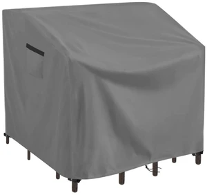 Grey Outdoor Bar Set Cover, HeavyDuty Oxford Fabric Waterproof UVResistant Patio High Top Bar Table Chair Protector with Storage Pocket Grey Outdoor Bar Set Cover, HeavyDuty Oxford Fabric Waterproof UVResistant Patio High Top Bar Table Chair Protector with Storage Pocket