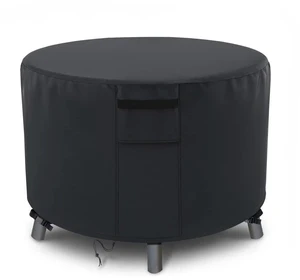 Black Round Fire Pit Cover, HeavyDuty Oxford Fabric Waterproof UVResistant Outdoor Round Fire Pit Protector with Storage Pocket Black Round Fire Pit Cover, HeavyDuty Oxford Fabric Waterproof UVResistant Outdoor Round Fire Pit Protector with Storage Pocket
