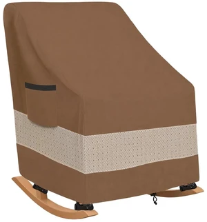 Brown TwoTone Outdoor Rocking Chair Cover, Silver Coated Inner with Coffee NonWoven Layer Waterproof UVResistant Patio Rocker Protector with Side Storage Pocket Brown TwoTone Outdoor Rocking Chair Cover, Silver Coated Inner with Coffee NonWoven Layer Waterproof UVResistant Patio Rocker Protector with Side Storage Pocket