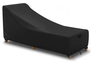 Black Outdoor Chaise Lounge Cover, HeavyDuty Oxford Fabric Waterproof UVResistant Patio Recliner Protector with Carry Handle Black Outdoor Chaise Lounge Cover, HeavyDuty Oxford Fabric Waterproof UVResistant Patio Recliner Protector with Carry Handle