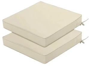 Thick Square Outdoor Chair Cushion Set of 2, WeatherResistant Seat Pads with Secure Ties for Lawn Patio Chairs Thick Square Outdoor Chair Cushion Set of 2, WeatherResistant Seat Pads with Secure Ties for Lawn Patio Chairs