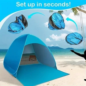 Compact Durable Portable Pop-up Beach Tent, UPF 50+ UV Protection Sun Canopy Shelter, Equipped with 6 Ground Stakes, Perfect Holiday Gift for Beach, Camping & Outdoor Activities Compact Durable Portable Pop-up Beach Tent, UPF 50+ UV Protection Sun Canopy Shelter, Equipped with 6 Ground Stakes, Perfect Holiday Gift for Beach, Camping & Outdoor Activities